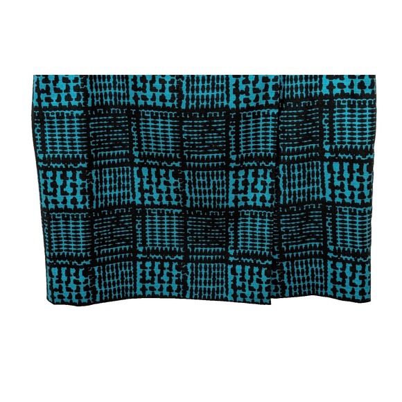 Carlisle Skirt 8 Turquoise Black Abstract Plaid Cotton Lined Dark Academia Prep - Picture 4 of 9